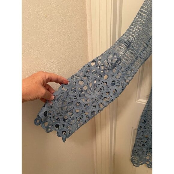 Forgotten Grace Lace Cardigan OPEN WOMEN'S 2X Blue - Picture 5 of 12
